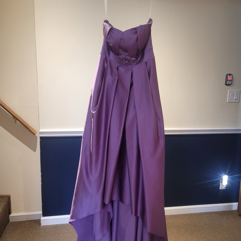 Elegant Purple Strapless Dress